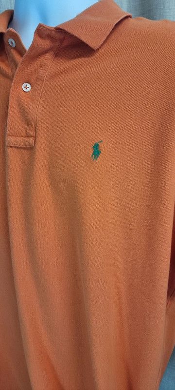 Polo By Ralph Lauren Men's Size XL (Chest 48") Short Sleeved Orange Polo Shirt imagen 6